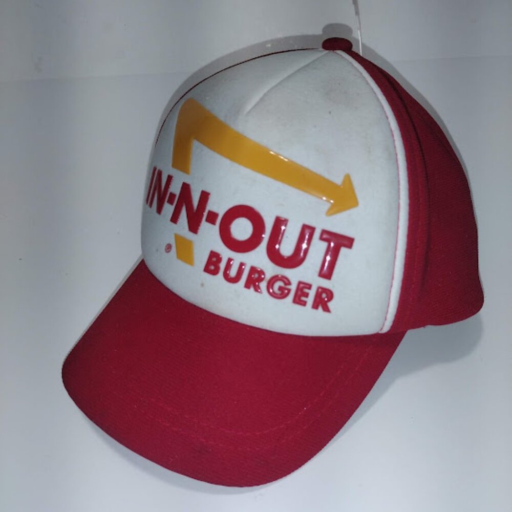 RARE VINTAGE IN-N-OUT BURGER CREW EMPLOYEE FOAM SNAPBACK TRUCKERS HAT CAP